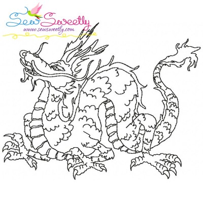 Vintage Stitch Chinese Dragon-3 Embroidery Design Pattern-1