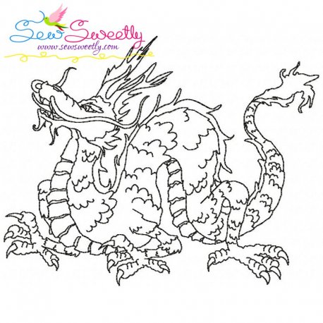 Vintage Stitch Chinese Dragon-3 Embroidery Design Pattern