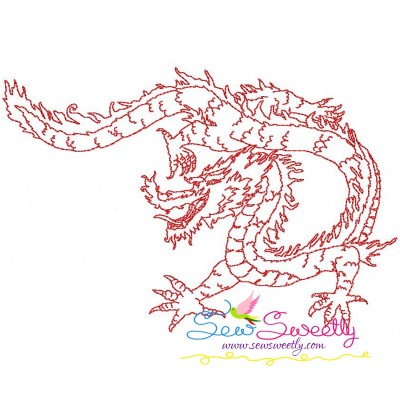 Vintage Stitch Chinese Dragon-2 Embroidery Design Pattern-1