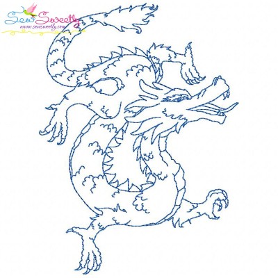 Vintage Stitch Chinese Dragon-1 Embroidery Design Pattern-1