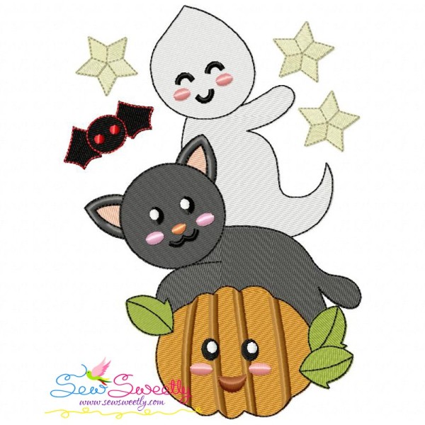 Halloween Friends-6 Embroidery Design Pattern-1