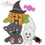 Halloween Friends-5 Embroidery Design Pattern-1