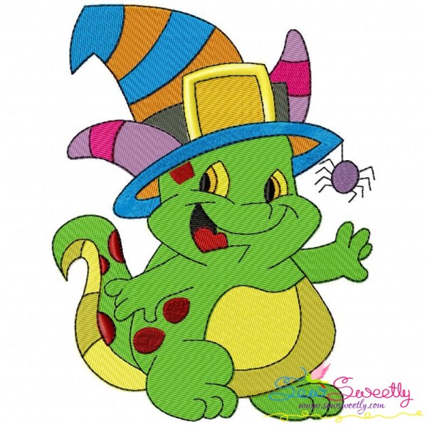 Halloween Dino Embroidery Design Pattern-1
