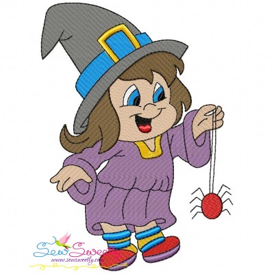 Trick or Treat Girl-2 Embroidery Design Pattern-1