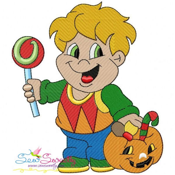 Trick or Treat Boy-3 Embroidery Design Pattern-1