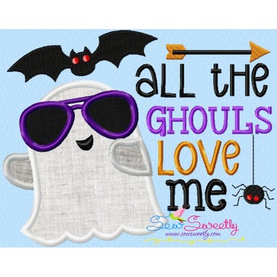 All The Ghouls Love Me Lettering Applique Design Pattern-1