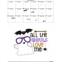 All The Ghouls Love Me Lettering Applique Design Pattern-2