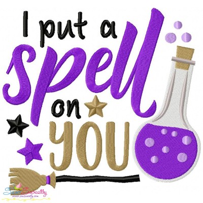 I Put a Spell On You Lettering Embroidery Design Pattern-1