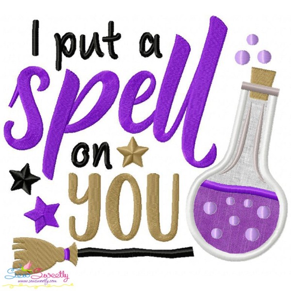 I Put a Spell On You Lettering Applique Design Pattern-1