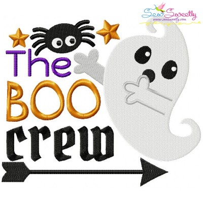 The Boo Crew Lettering Embroidery Design Pattern-1