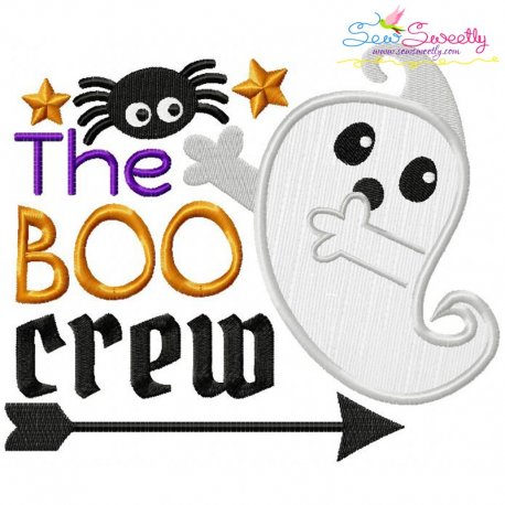 The Boo Crew Lettering Applique Design Pattern