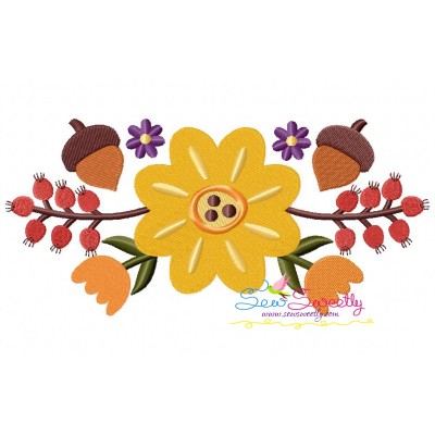 Fall Swag Floral Embroidery Design Pattern-1