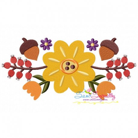 Fall Swag Floral Embroidery Design Pattern-1