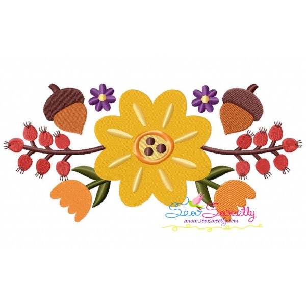 Fall Swag Floral Embroidery Design Pattern-1