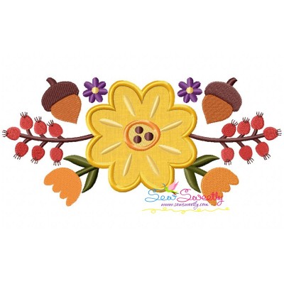 Fall Swag Floral Applique Design Pattern-1