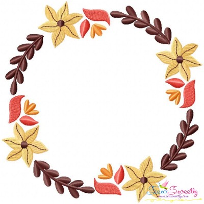 Fall Wreath-2 Embroidery Design Pattern-1