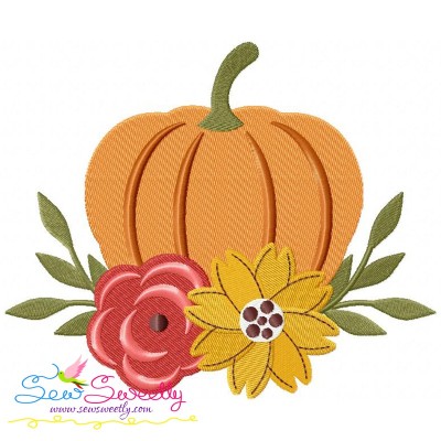 Floral Pumpkin Embroidery Design Pattern-1