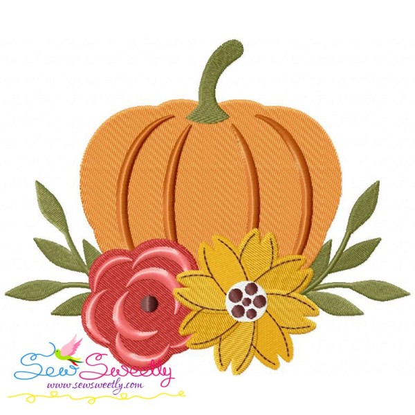 Floral Pumpkin Embroidery Design Pattern-1