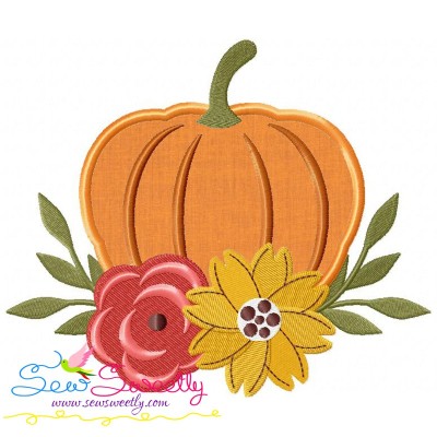 Floral Pumpkin Applique Design Pattern-1
