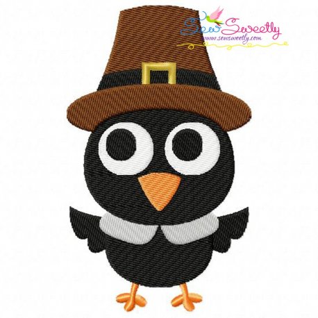 Crow Pilgrim Embroidery Design Pattern-1