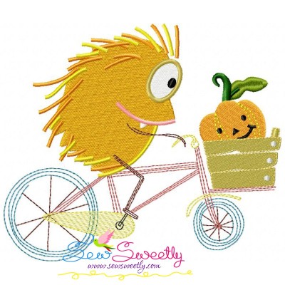 Halloween Bike- Hedgehog Embroidery Design