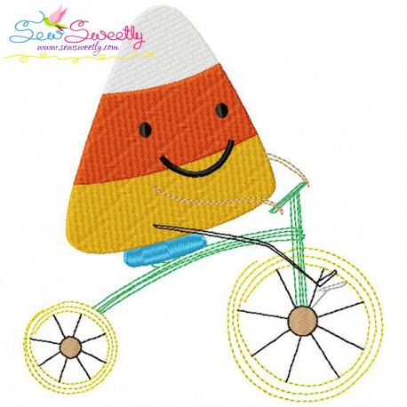 Halloween Bike- Candy Corn Embroidery Design