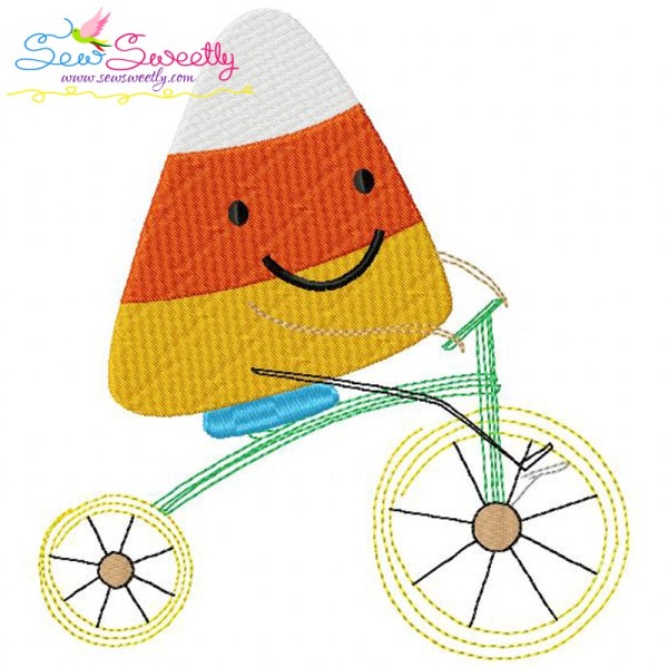 Halloween Bike- Candy Corn Embroidery Design Pattern-1