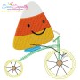 Halloween Bike- Candy Corn Embroidery Design Pattern-1
