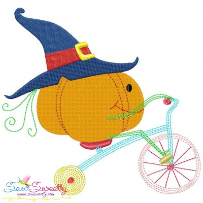 Halloween Bike- Pumpkin Embroidery Design