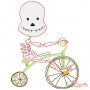 Halloween Bike- Skeleton Embroidery Design Pattern-1