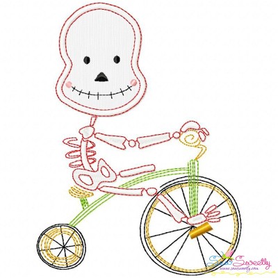 Halloween Bike- Skeleton Applique Design Pattern-1