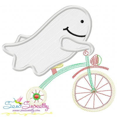 Halloween Bike- Ghost Applique Design Pattern-1