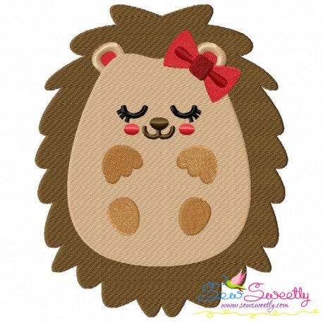 Hedgehog Girl Sleeping Embroidery Design Pattern