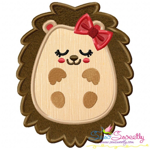 Hedgehog Girl Sleeping Applique Design Pattern-1