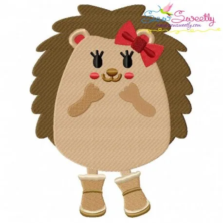 Hedgehog Girl Embroidery Design Pattern