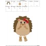 Hedgehog Girl Embroidery Design Pattern-2