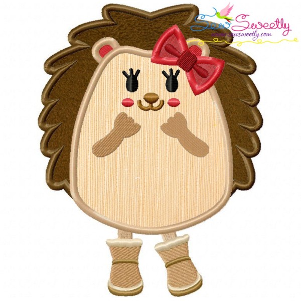 Hedgehog Girl Applique Design Pattern-1