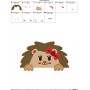 Hedgehog Girl Peeking Embroidery Design Pattern-2