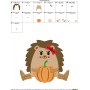 Hedgehog Girl Pumpkin Embroidery Design Pattern-2