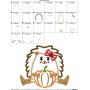 Hedgehog Girl Pumpkin Applique Design Pattern-4