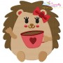 Fall Hedgehogs Girl Fill Embroidery Design Bundle-3
