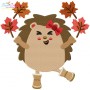 Fall Hedgehogs Girl Fill Embroidery Design Bundle-5