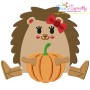 Fall Hedgehogs Girl Fill Embroidery Design Bundle-8