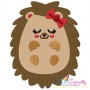 Fall Hedgehogs Girl Fill Embroidery Design Bundle-9