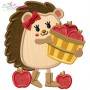 Fall Hedgehogs Girl Applique Design Bundle-2