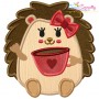 Fall Hedgehogs Girl Applique Design Bundle-3