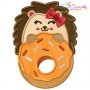 Fall Hedgehogs Girl Applique Design Bundle-4