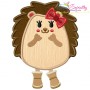Fall Hedgehogs Girl Applique Design Bundle-11