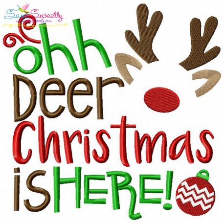 Ohh Deer Christmas Is Here Embroidery Design Pattern-1
