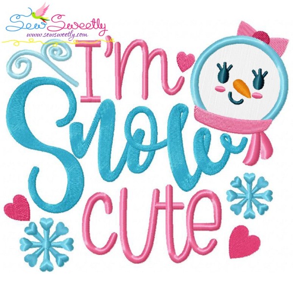 Snow Cute Applique Design Pattern-1